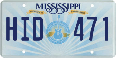 MS license plate HID471