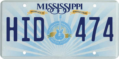 MS license plate HID474