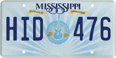 MS license plate HID476