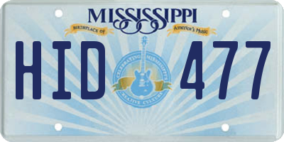MS license plate HID477