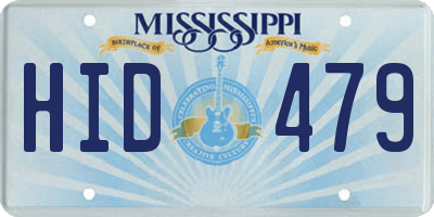 MS license plate HID479