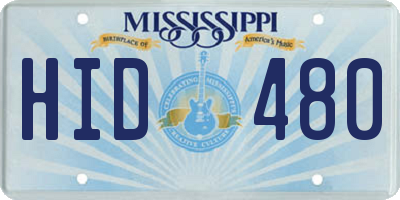 MS license plate HID480