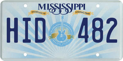 MS license plate HID482
