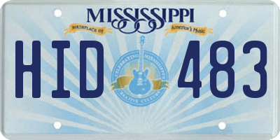 MS license plate HID483