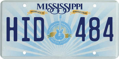 MS license plate HID484