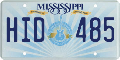 MS license plate HID485
