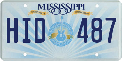 MS license plate HID487