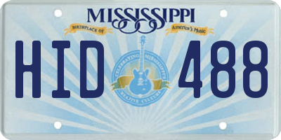 MS license plate HID488
