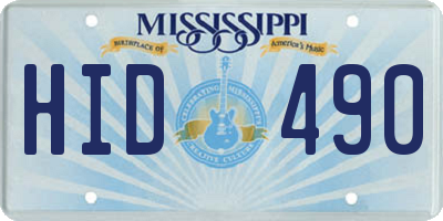 MS license plate HID490