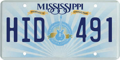 MS license plate HID491