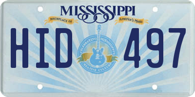 MS license plate HID497