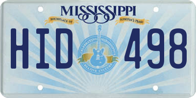 MS license plate HID498