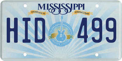 MS license plate HID499