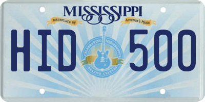 MS license plate HID500