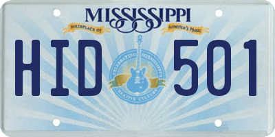 MS license plate HID501