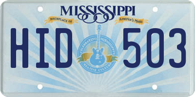 MS license plate HID503