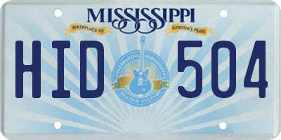 MS license plate HID504