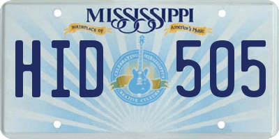 MS license plate HID505