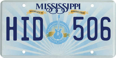 MS license plate HID506