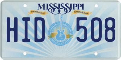 MS license plate HID508