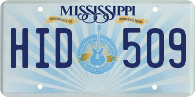 MS license plate HID509