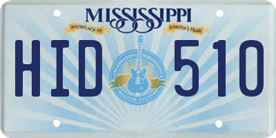 MS license plate HID510