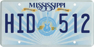 MS license plate HID512