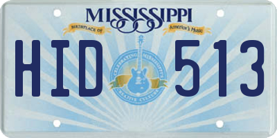 MS license plate HID513