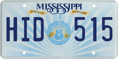 MS license plate HID515