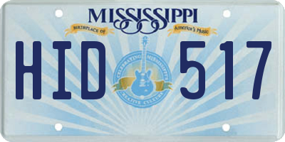 MS license plate HID517