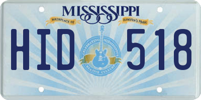 MS license plate HID518