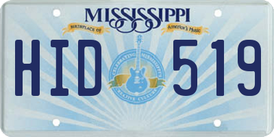 MS license plate HID519