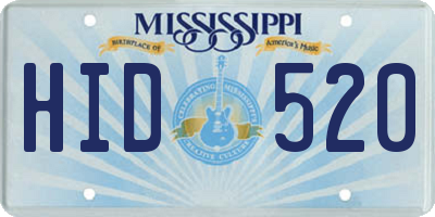 MS license plate HID520