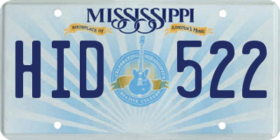 MS license plate HID522