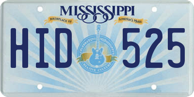 MS license plate HID525