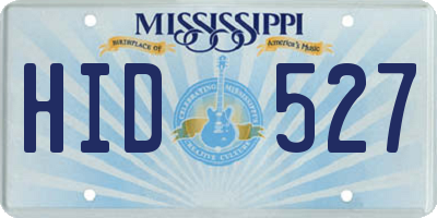 MS license plate HID527