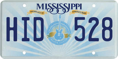 MS license plate HID528