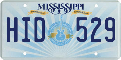 MS license plate HID529