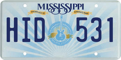 MS license plate HID531