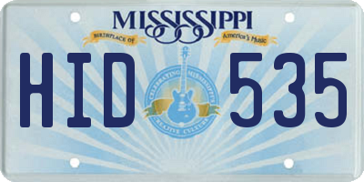 MS license plate HID535