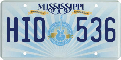 MS license plate HID536