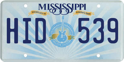 MS license plate HID539
