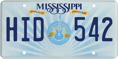 MS license plate HID542