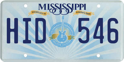 MS license plate HID546