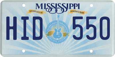 MS license plate HID550