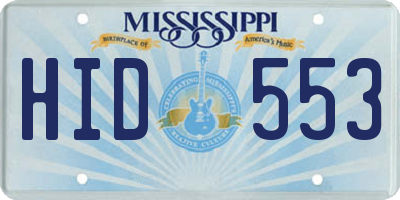 MS license plate HID553