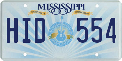 MS license plate HID554