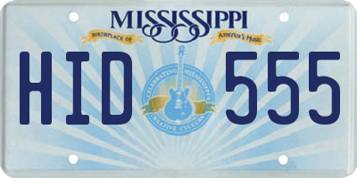MS license plate HID555