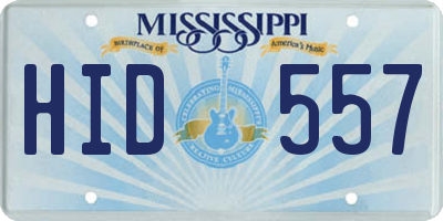 MS license plate HID557