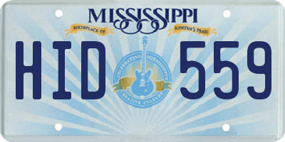 MS license plate HID559